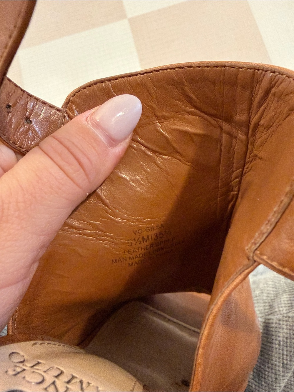 Vince Camuto Cognac Brown Open-Toe Block Heel Sandals - Picture 5 of 5